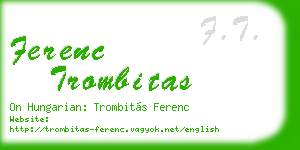 ferenc trombitas business card